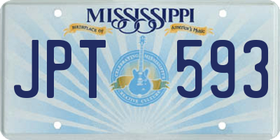 MS license plate JPT593