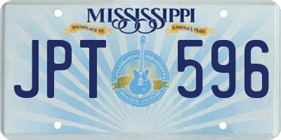 MS license plate JPT596