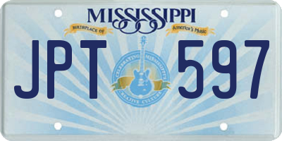 MS license plate JPT597