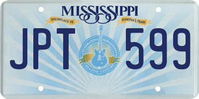 MS license plate JPT599