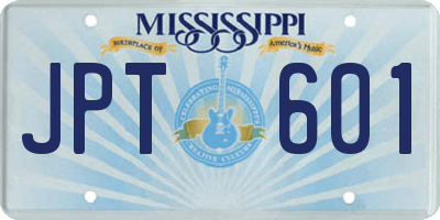 MS license plate JPT601
