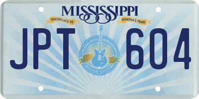 MS license plate JPT604