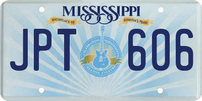 MS license plate JPT606