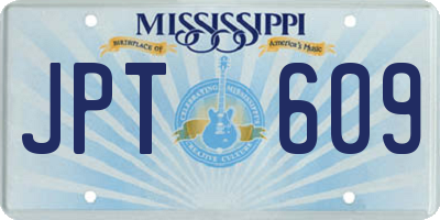 MS license plate JPT609