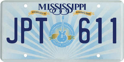 MS license plate JPT611