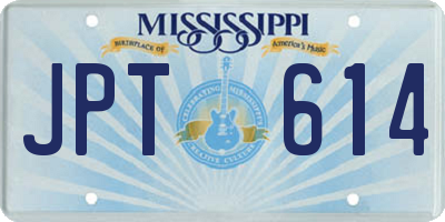 MS license plate JPT614