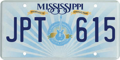 MS license plate JPT615