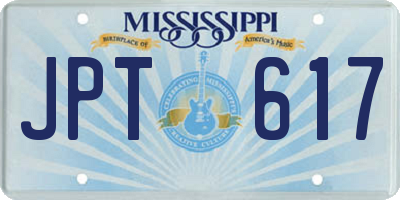 MS license plate JPT617