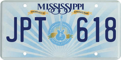 MS license plate JPT618