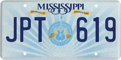 MS license plate JPT619