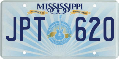 MS license plate JPT620