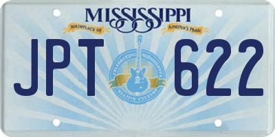 MS license plate JPT622