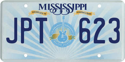 MS license plate JPT623
