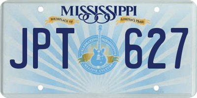 MS license plate JPT627