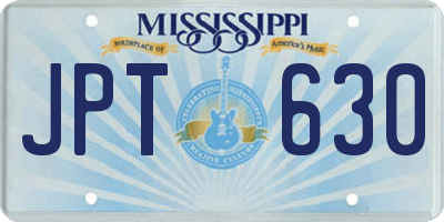 MS license plate JPT630