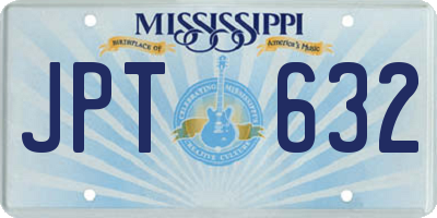 MS license plate JPT632