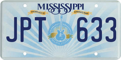 MS license plate JPT633