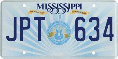 MS license plate JPT634