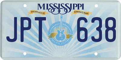 MS license plate JPT638