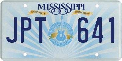 MS license plate JPT641
