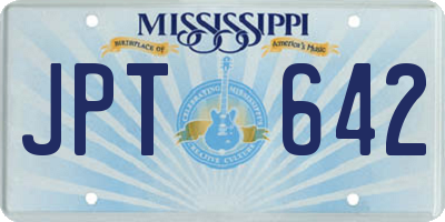 MS license plate JPT642