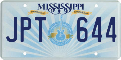 MS license plate JPT644