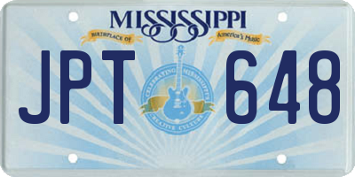 MS license plate JPT648