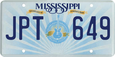 MS license plate JPT649
