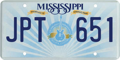 MS license plate JPT651