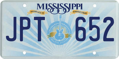 MS license plate JPT652