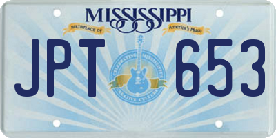 MS license plate JPT653