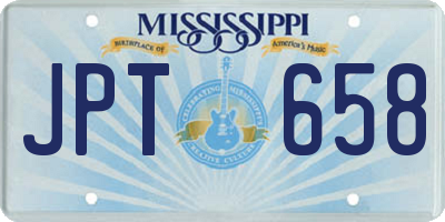 MS license plate JPT658