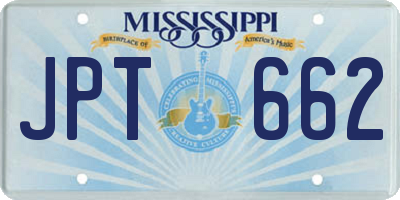 MS license plate JPT662