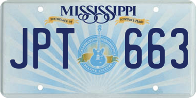 MS license plate JPT663