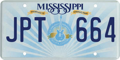 MS license plate JPT664