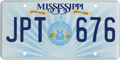 MS license plate JPT676
