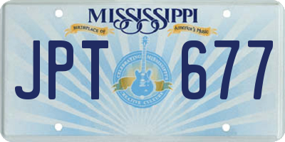 MS license plate JPT677
