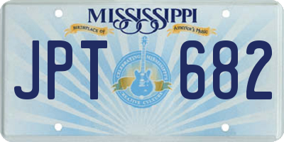 MS license plate JPT682