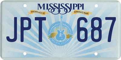 MS license plate JPT687