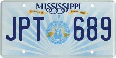 MS license plate JPT689