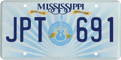 MS license plate JPT691