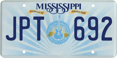 MS license plate JPT692