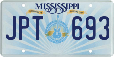 MS license plate JPT693