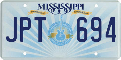 MS license plate JPT694