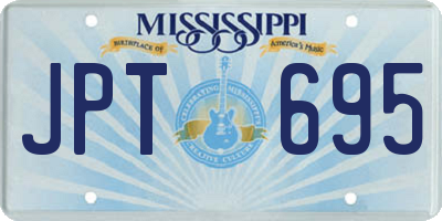 MS license plate JPT695