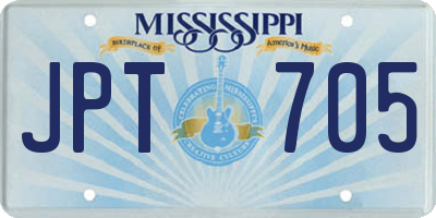 MS license plate JPT705