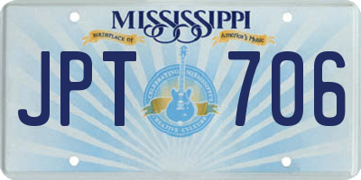 MS license plate JPT706