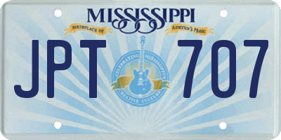 MS license plate JPT707