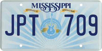 MS license plate JPT709