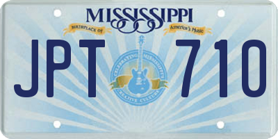 MS license plate JPT710